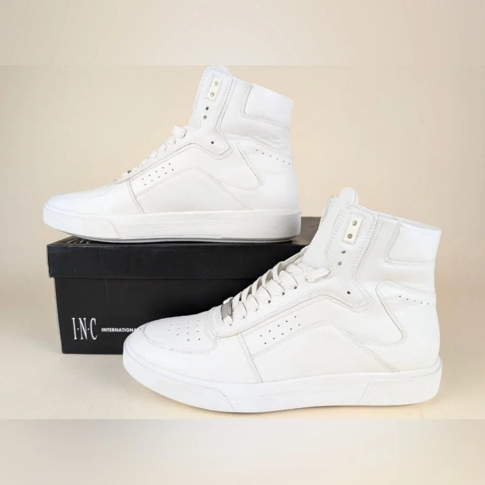 INC International Concepts Keanu White High Top Sneakers Shoe Men's 7 NWB